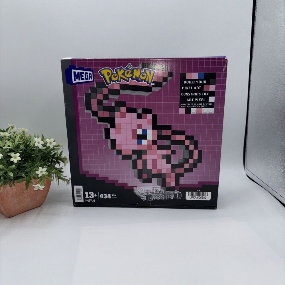 Mega Pokemon HWR80 Mew Pixel Art Building Block 434 Pcs Boy Girl Easter Gift NIB